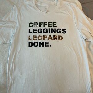 Coffee leopard leggings tee